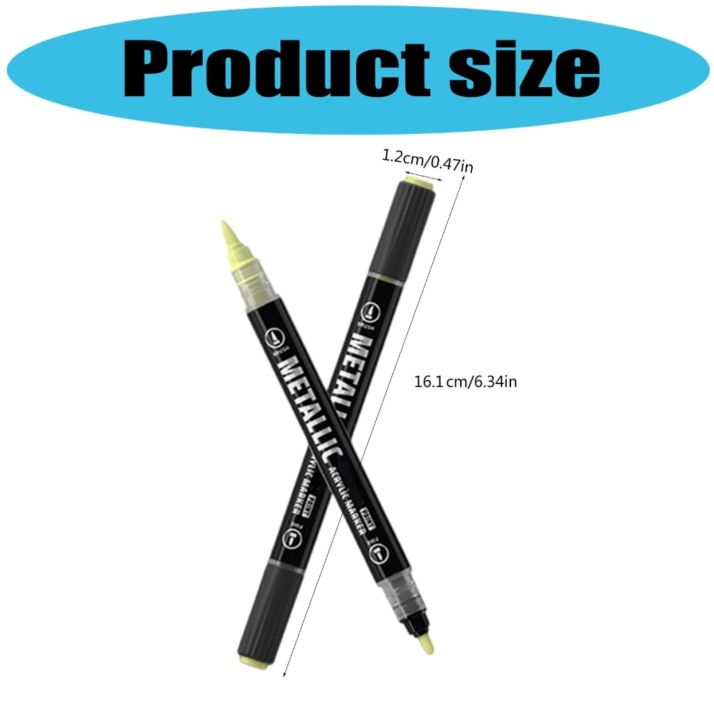 Metallic Acrylic Marker Pen Double Tip Liquid Acrylic Paint Pen for Card Making