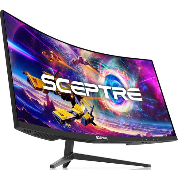 Sceptre 30-inch Curved Gaming Monitor 21:9 2560x1080 Ultra Wide/ Slim HDMI DisplayPort up to 200Hz Build-in Speakers, Metal Black (C305B-200UN1)