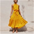 thumbnail image 2 of SHENGXINY Women's High Neck Sleeveless Summer Dresses Sexy Polka Dot Evening Sling Long Maxi Sun Dress Casual Bandage Beach Party Club Dress, 2 of 5