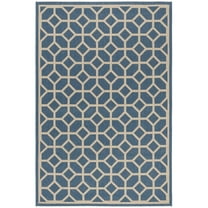 SAFAVIEH Beach House Kadri Geometric Indoor/Outdoor Area Rug, Blue/Creme, 4' x 6'