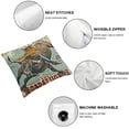 thumbnail image 6 of BANET Retro Decorative Throw Pillow Case Pack of 2, Rodeo Cowgirl on The Bull Annual Vintage Poster Pattern Grunge Design, Couch Bedroom Living Room Cushion Cover, Seafoam 12x12in, 6 of 7