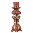 thumbnail image 7 of 20" Brown and Red Faux Marble Tabletop Candle Holder and Candle, 7 of 7