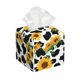 thumbnail image 1 of Balery Cute Cow Print Sunflower A Porta Pañuelos de Cuero con Estampado – Funda Moderna Cuadrada para Caja de Pañuelos, Dispensador 5x5x5'', 1 of 7