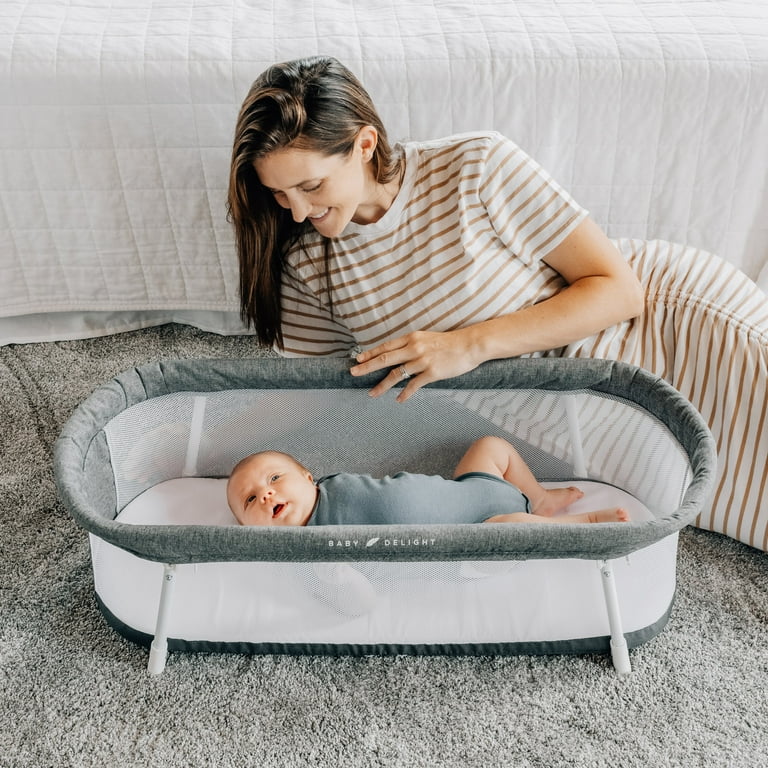 Baby Delight Snuggle Nest Portable Infant Bassinet Charcoal