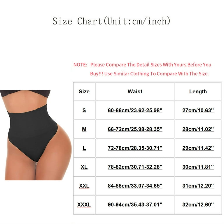 Knosfe Sexy Thong Solid Tummy Control High Waisted Shapewear No Show  Panties for Women Seamless Black M