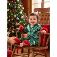 thumbnail image 6 of RUINIXCW Kids Toddler Baby Girl Christmas Silk Stain Pajamas Set Spring Fall Winter PJS Sleepwear Long Sleeve Button Down Collar Shirt Tops Pants Set, 6 of 10
