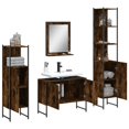 thumbnail image 2 of vidaXL 4 Piece Bathroom Cabinet Set Smoked Oak Engineered Wood, 2 of 5