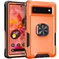 thumbnail image 1 of SaniMore for Google Pixel 6 6.4" Magnetic Case, Rugged PC & TPU Bumpers with Car Mount & Ring Kickstand Heavy Duty Full Body Protective Case for Google Pixel 6 Women Men, Orange, 1 of 9