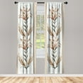 thumbnail image 2 of Ambesonne Vintage Curtains 2 Panel Set, Nostalgic Antique Leaf Art, Pair of - 28" x 63", Ecru Pale Brown Green, 2 of 4