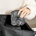thumbnail image 6 of 1Pc Cute Period Bag Menstrual Cup Pouch, Large Storage Bag Sanitary Purse for Sanitary Napkin Pads, Black and White Geometric Pattern Pads Organizer for Girls Women, 6 of 6