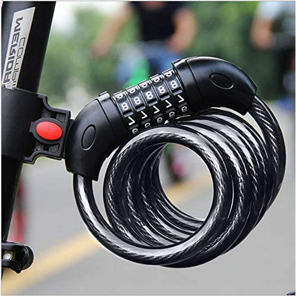 TechTongda Bike Lock Cable,4Feet Bike Cable Lock Resettable High