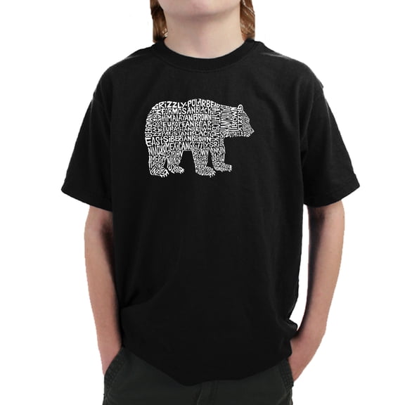 LA Pop Art Boy's Word Art T-shirt - Bear Species