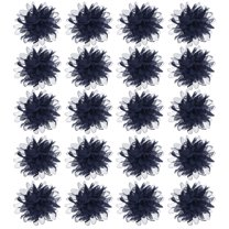 Uxcell Chiffon Flower, Fabric Flowers Bows Sewing Fabric Appliques Headband Embellishments for Crafts Dark Blue 4 Inch
