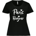 thumbnail image 3 of Inktastic Paris Bonjour with Hearts in White Text Women's Plus Size T-Shirt, 3 of 5