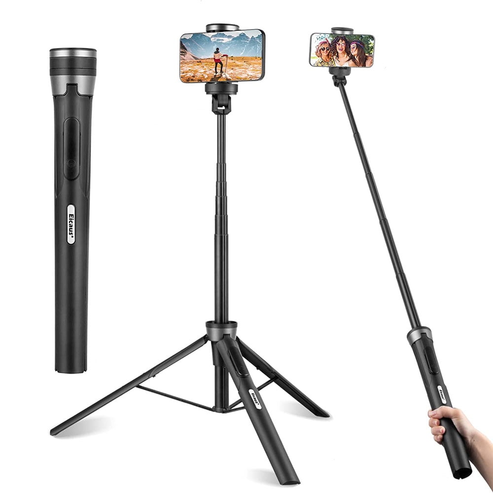 60'' Lightweight Portable Travel Cell Phone Stand, Tripod Selfie Stick Tripod with Wireless