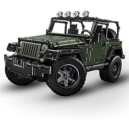 General Jim's 1:8 Model Off Road Vehicle Modular Building Blocks Bricks Kit Challenging Build of Large Model Jeep 2096 Piece Building Blocks for Teens and Adults