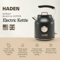 thumbnail image 2 of Haden Dorset 1.7 Liter Stainless Steel Electric Kettle, Black / Copper - 75070, 2 of 9