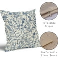 thumbnail image 4 of Blue Floral Pillow Covers 20x20 Set of 2 Botanical Print Vintage Spring Flower Plant Cream Decorative Throw Pillow Cases Outdoor Farmhouse Cushion Covers Decor for Sofa Couch Bed, 4 of 6