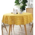 thumbnail image 3 of Rund bordsduk Bomull Linne Bordsdukar Enkla Twill Bordsduk Bordslinne Lämplig för Hem Kök Dekoration, Olika Storlekar gul yellow, 3 of 5