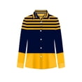 thumbnail image 4 of qafoshin Womens Blouses Button-Up Turn Down Collar Long Sleeve Summer Tops Loose Striped Printed Shirts, 4 of 5