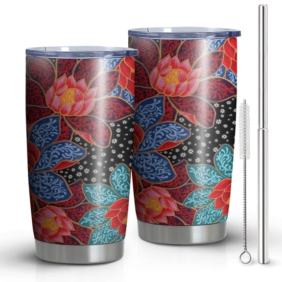 20 Oz Pioneer Flower Coffee Tumbler Double Wall Insulated Stainless Steel Water Bottle | Metal Reusable Thermoses Flask with Cup Cap | Leak & Sweat Proof with Anti-Dust Lid