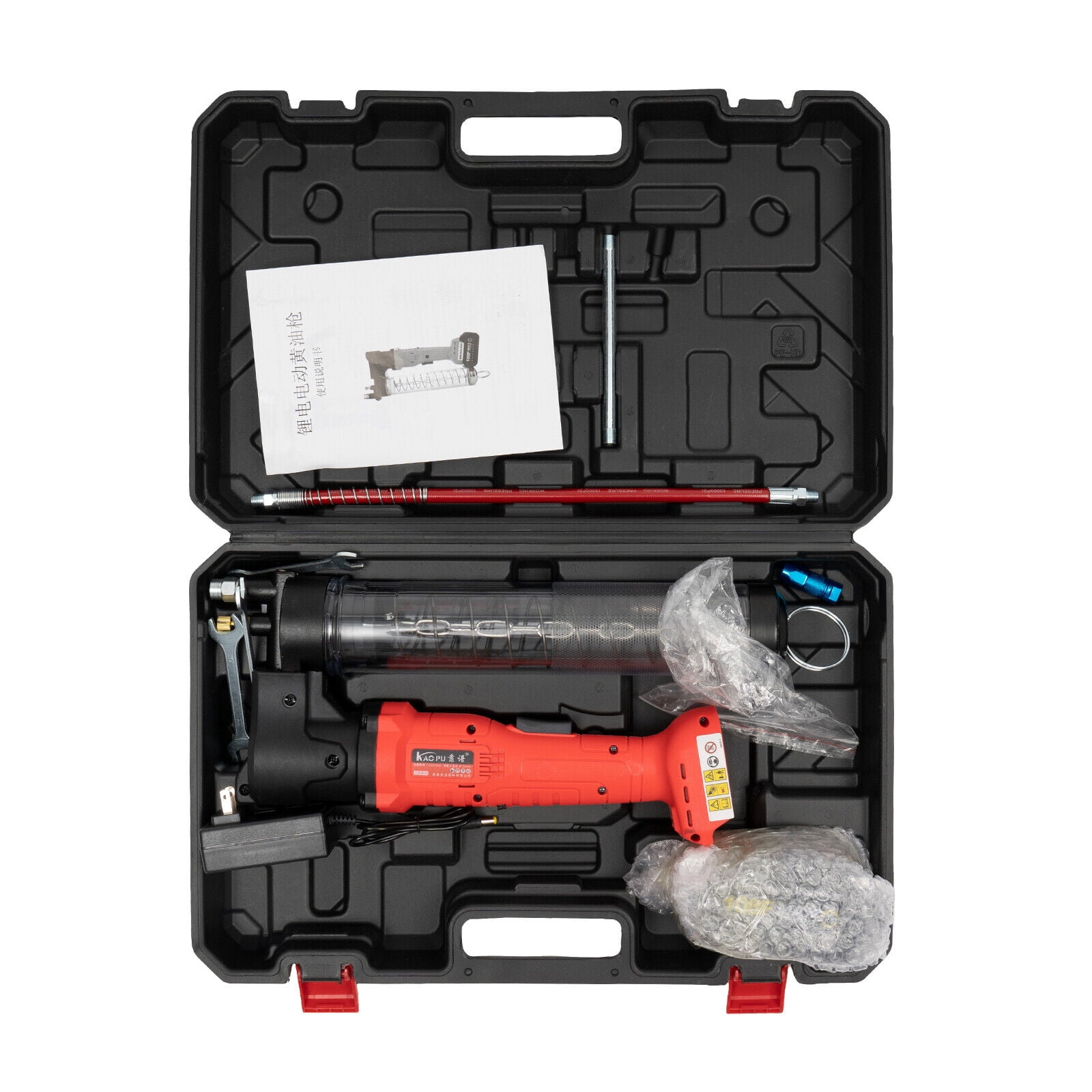 DENEST 18V Electric Grease Gun Set Cordless Rechargeable Grease Gun Kit Battery Powered