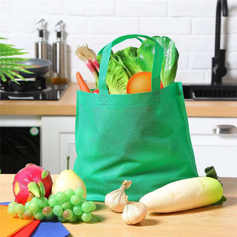 50 Pieces Non Woven Reusable Bags Multi Color Tote Gift Bags