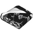 thumbnail image 2 of Bixox Fleece Blanket Gothic Skull Floral Art Pattern Super Soft Double-Sided Microfiber Flannel Blanket for Sofa, Bed, Couch,Suitable for All Seasons - 60"x50", 2 of 5