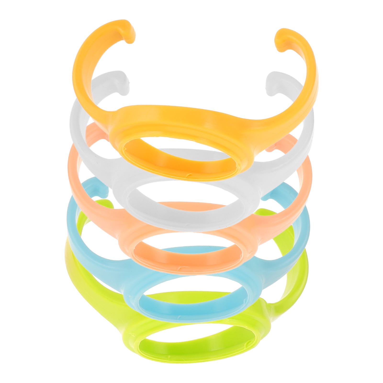 FRCOLOR Universal Baby Bottle Handles for Wide Neck Bottles Ergonomic Plastic Grips Assorted Color for Drinking