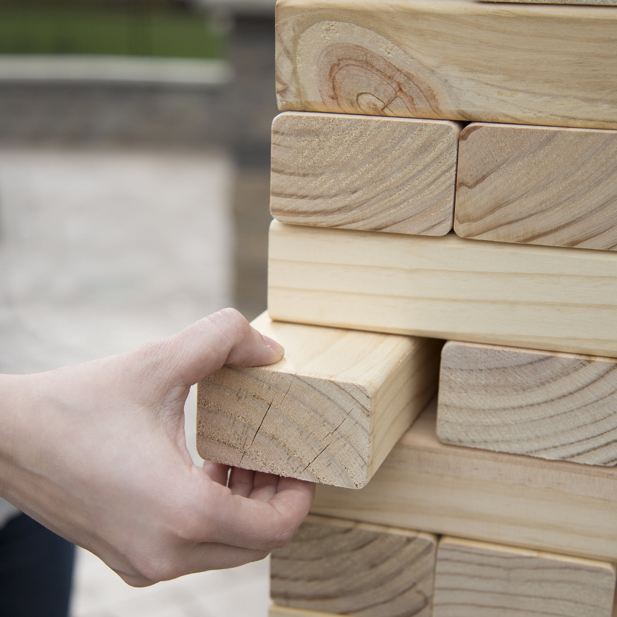 Hey! Play! Classic Giant Wooden Blocks Tower Stacking Game
