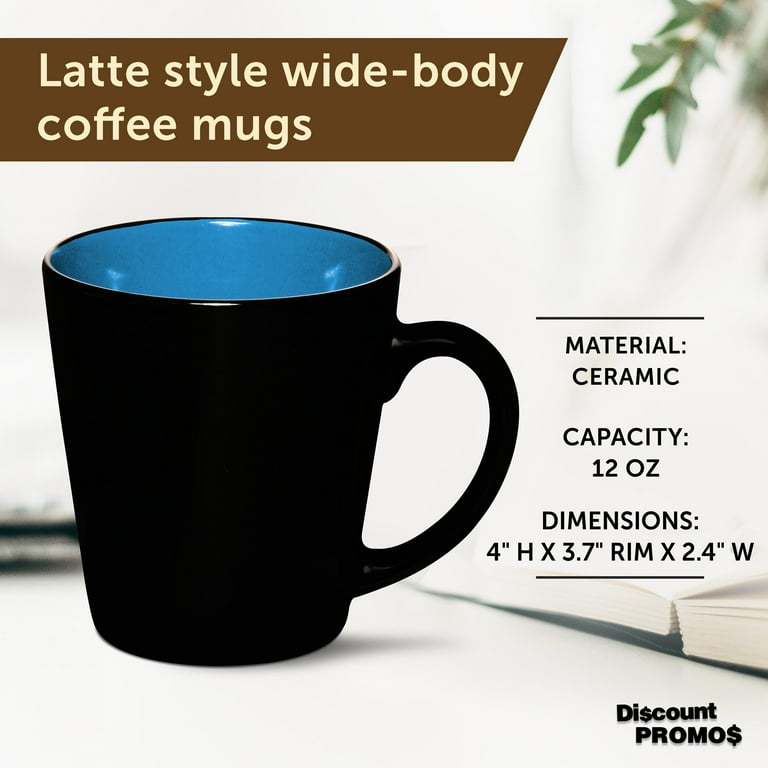 Ceramic Coffee Latte Mugs 12 oz. Set of 10, Bulk Pack - Perfect for Coffee,  Tea, Espresso, Hot Cocoa, Other Beverages - Blue