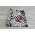 thumbnail image 2 of Handcraft Rugs HR Spiral/Swirls Modern Contemporary Hand Carved Area Rug 3-D effect Red - 5' x 7', 2 of 5