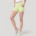 thumbnail image 2 of Women's High Waist Workout Shorts with Side Pockets and Seam-Contoured Fit for Flexible Movement - Large, Green, 2 of 6