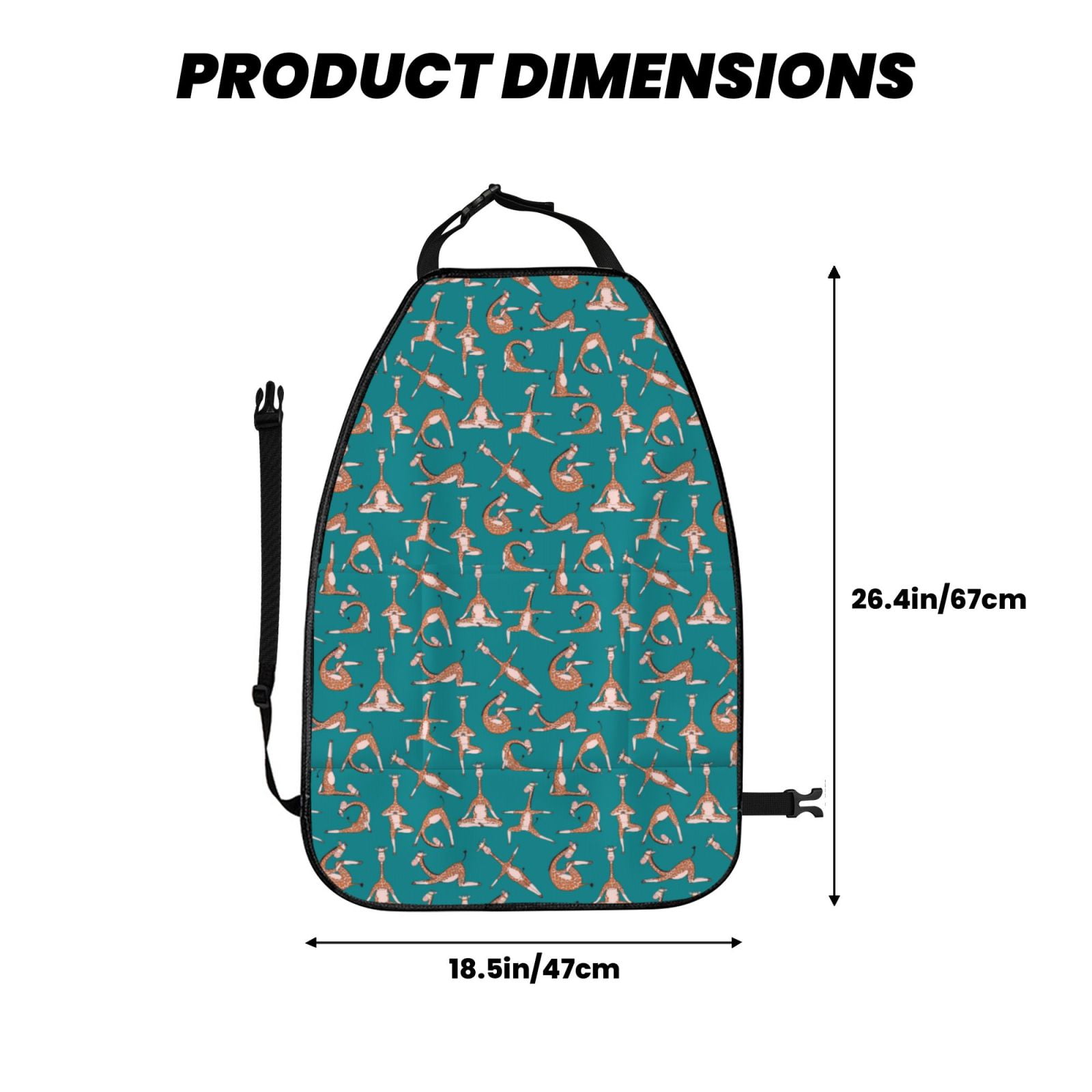 Xecao Giraffes Doing Various Yoga Pattern Car Seat Back Protector 2 Pack Large Capacity Pocket, Kick Mats Back Seat Protector