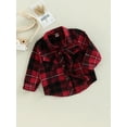 thumbnail image 4 of Autumn Causal Kids Girls Boys Shirts Jacket 6M 12M 18M 24M 3Y 4Y Outwear 0-4Y Plaid Printed Long Sleeve Single Breasted Coats, 4 of 9
