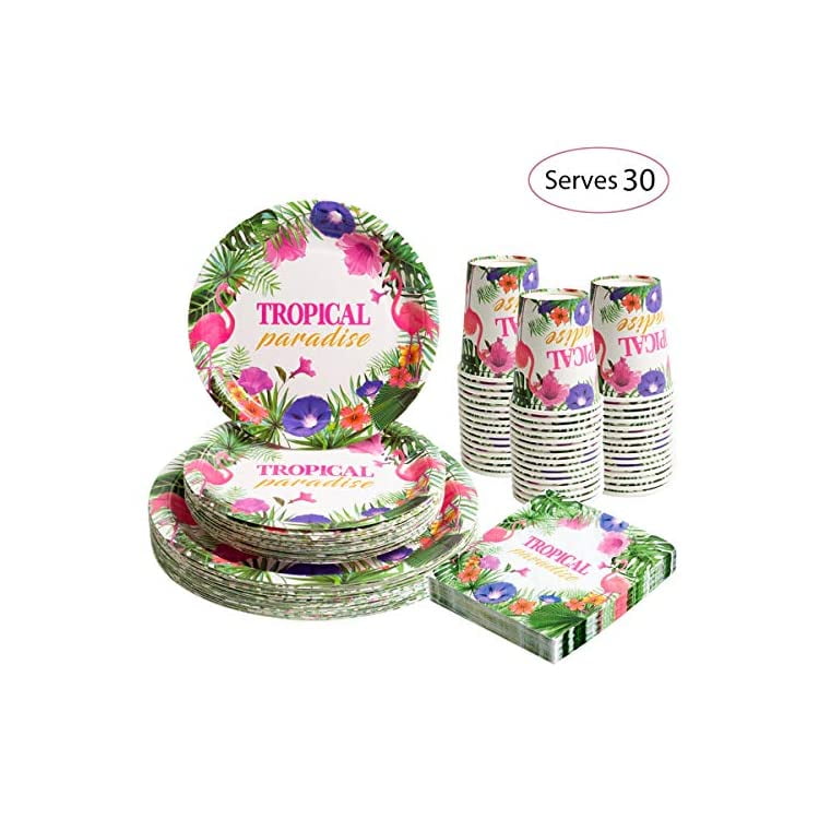 tropical paper plates