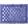 thumbnail image 1 of Ahgly Company Machine Washable Indoor Rectangle Checkered Blue Modern Area Rugs, 4' x 6', 1 of 4