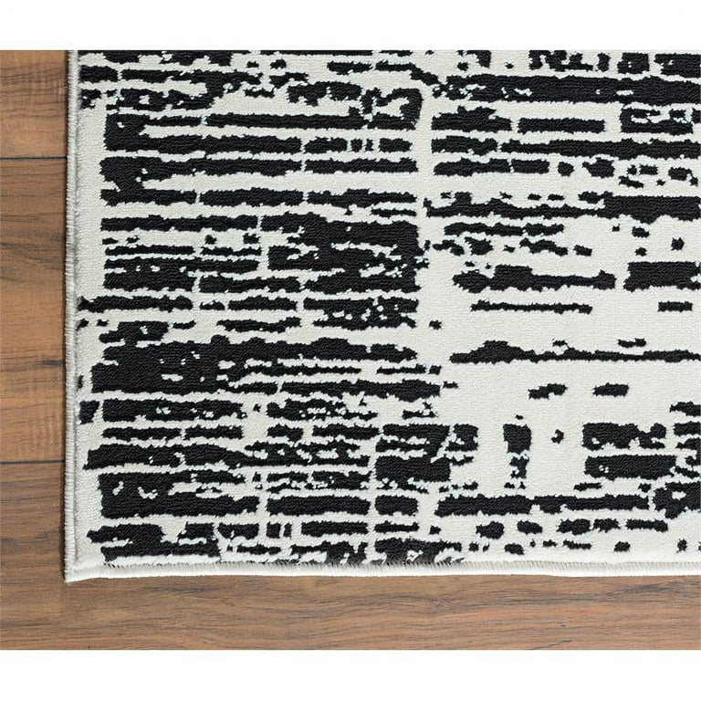 Abani Grey Area Rug For Living Room, Bedroom - Crosshatch Pattern- 6' X