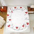 thumbnail image 5 of Manfei Happy Valentine'S Day Twin Sheet Sets,Cute Loves Pattern Twin Fitted Sheet,Red White Flat Sheet For Men Women,Super Cozy Room Decor,3 Pieces, 5 of 7