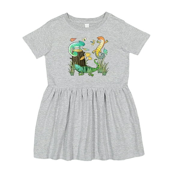 Inktastic Cute Lizards Hanging out Girls Toddler Dress