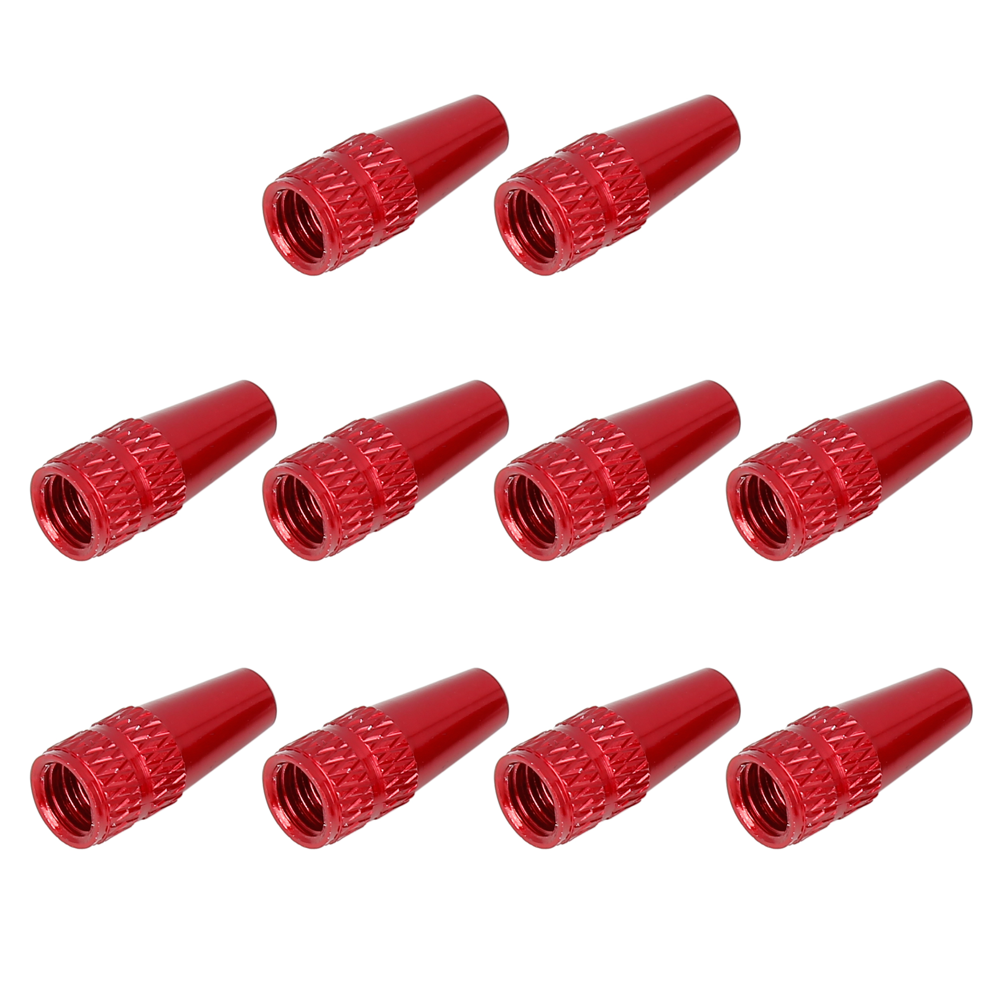 10pcs French Type Valve Caps Aluminum Alloy Bike Bicycle Tire Valve Stem Caps Dust Cover Red