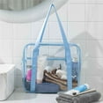 thumbnail image 2 of JeashCHAT Zippered Tote Bag, Portable Bathroom Travel Bag In Waterproof Clear PVC Cosmetic Bag, 2 of 7