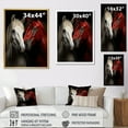 thumbnail image 4 of Designart "Dynamic Duo Red and White Horse" Animals Wall Art Print, 4 of 5