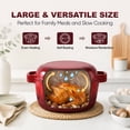 thumbnail image 5 of Walchoice 5QT Dutch Oven with Skillet Lid, 2-in-1 Enameled Cast Iron Dutch Oven Pot Cookware with Handles for Grilling, Stewing - Red, 5 of 9