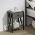 thumbnail image 6 of VECELO Nightstand, Hemp Gray, Metal MDF, 1 Drawer, 2-Tier Storage, 15.8" x 11.8" x 21.7", 22.05 lb, 6 of 9