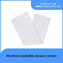 Medline White Polyester Shower Curtain, 74x54in Machine Washable