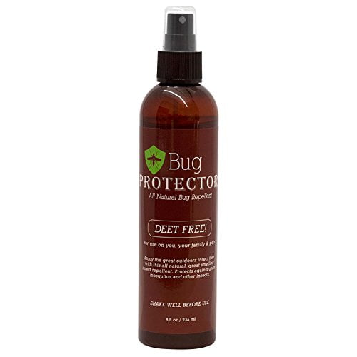 Bug Protector Natural Bug Spray, Deet Free Insect Repellent, Lemongrass Geranium Peppermint