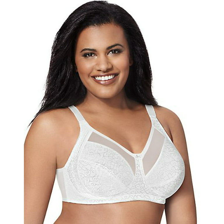JMS JUST MY SIZE 48D Front Close White 48 D Unlined Wire Free 1107