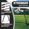 thumbnail image 4 of RUNBOW 9x5 ft Portable Kids Soccer Goal for Backyard Adult Junior Large Practice Soccer Net with Carry Bag (9x5FT, 1 Pack, Black), 4 of 7