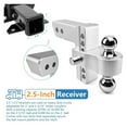 thumbnail image 4 of Adjustable Trailer Hitch Aluminum Drop Hitch (Fits 2.5'' Receiver), 6 Inch Drop/Rise, 4 of 6